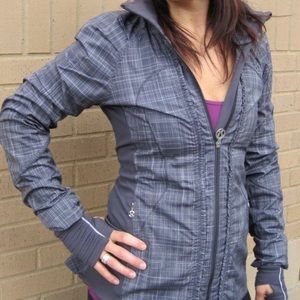 Lululemon Plaid Ruffle Zip Up Jacket Size 4